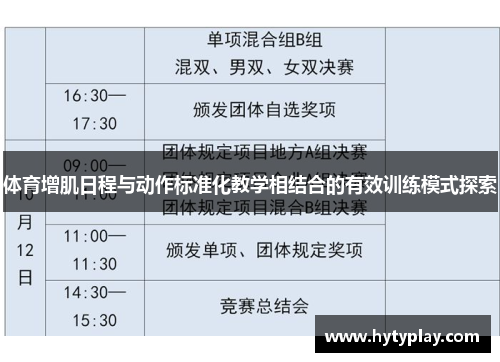 体育增肌日程与动作标准化教学相结合的有效训练模式探索